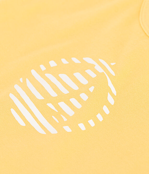 Tee-shirt b&eacute;b&eacute; en coton &agrave; manches courtes uni jaune