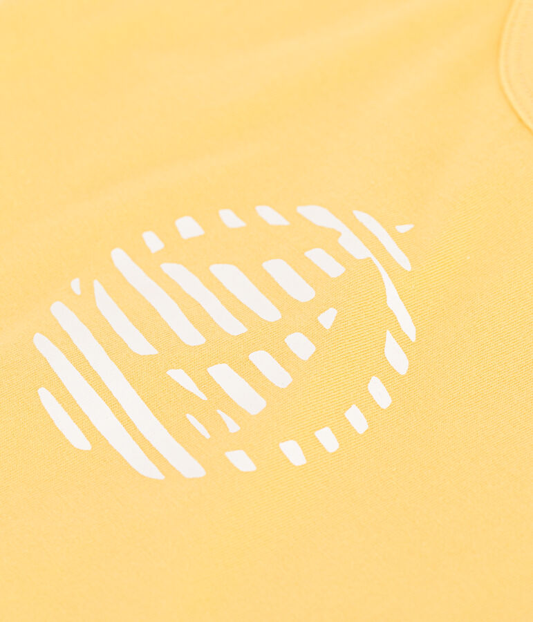 T-shirt b&eacute;b&eacute; en coton &agrave; manches courtes uni jaune