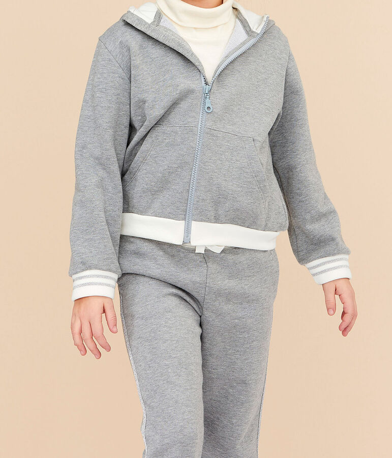 Sweatshirt &agrave; capuche enfant fille gris