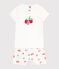 Korte katoenen kinderpyjama met vruchtenprint wit MARSHMALLOW/wit MULTICO