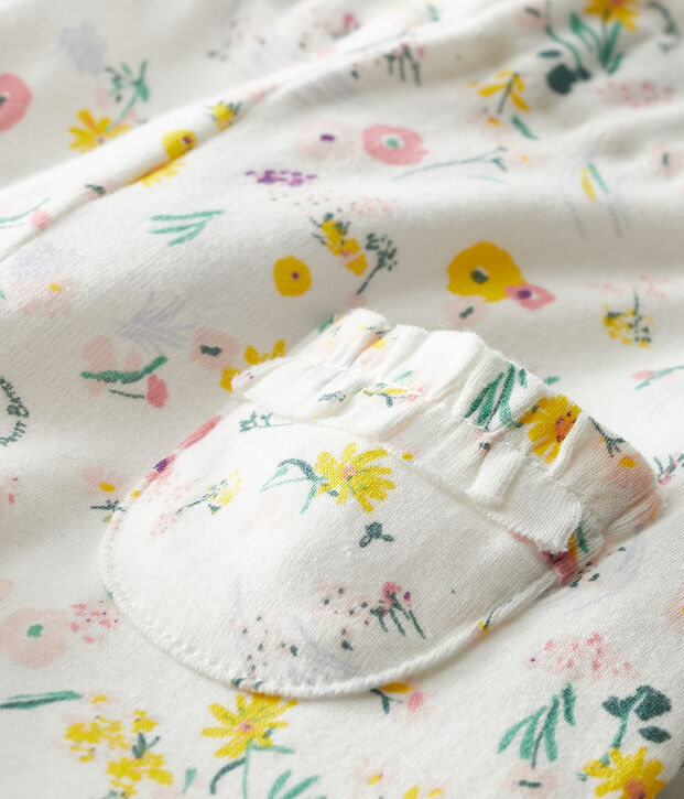 Pantalon b&eacute;b&eacute; fille imprim&eacute;e blanc/multicouleur