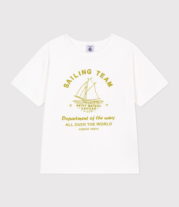 Katoenen T-shirt met korte mouwen voor kinderen wit
