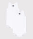 Set met 2 witte babyrompertjes zonder mouwen.
