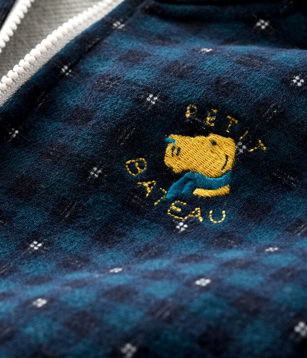 Sweatshirt met capuchon babyjongen blauw/multicouleur