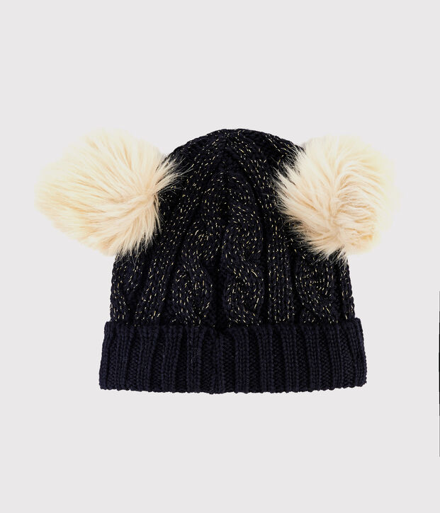 Meisjesmuts blauw/geel