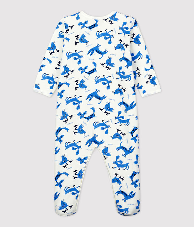 Slaappakje voor baby's met fantasieprint in katoen wit/multicouleur