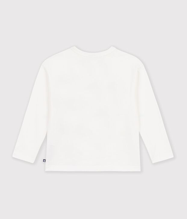 T-shirt met lange mouwen en motief voor kinderen wit
