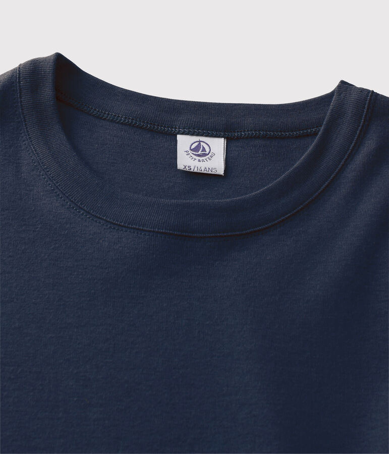 L'ICONIQUE, dames-T-shirt met ronde hals in katoen blauw