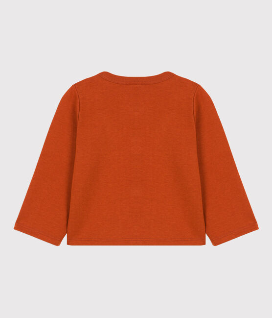 Cardigan bébé uni en jersey épais marron RUSTY
