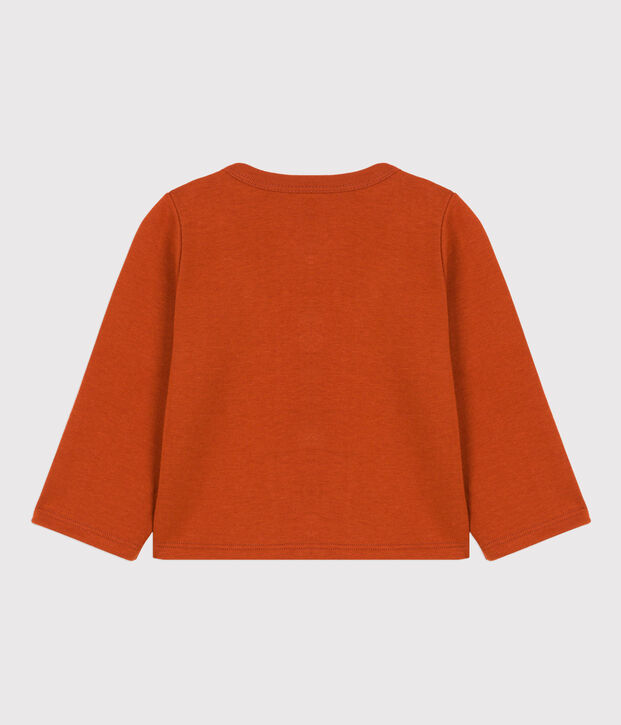 Cardigan b&eacute;b&eacute; uni en jersey &eacute;pais marron
