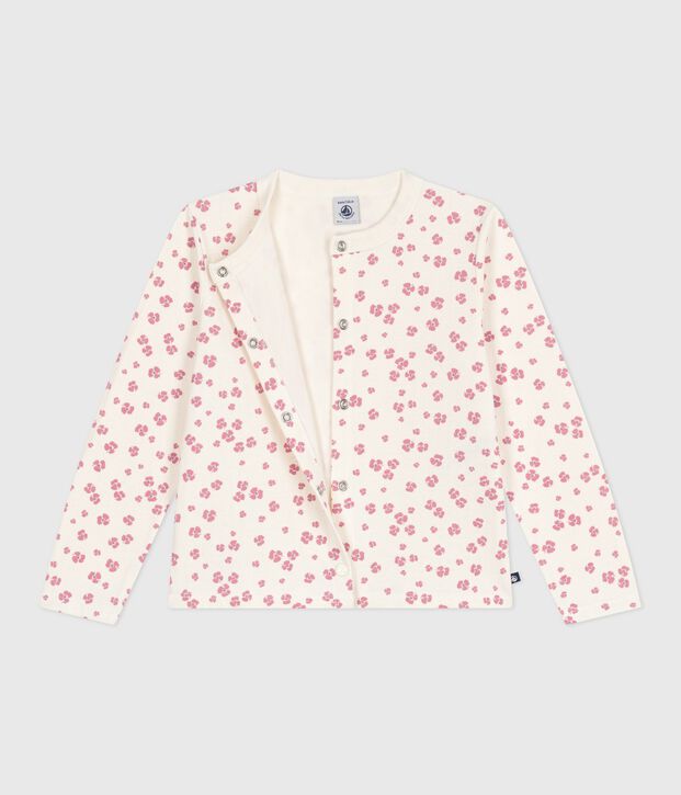 Katoenen cardigan met print voor kinderen ecru/multicouleur