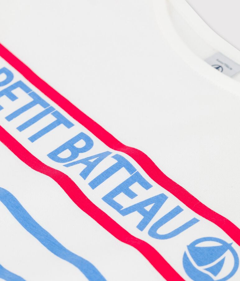 T-shirt in katoen voor jongens/meisjes wit MARSHMALLOW