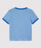 Tee-shirt manches courtes rayé milleraies en coton bio bébé bleu BRASIER/gris MARSHMALLOW