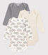 Lot de 3 bodies manches longues tracteurs bébé en coton