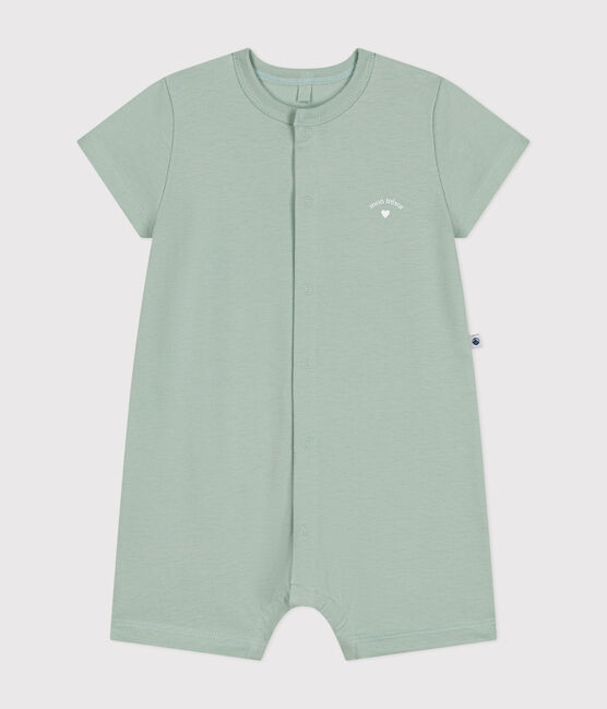 Combinaison courte en jersey léger bébé vert HERBIER