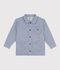 Veste enfant en coton &agrave; rayures bleu/blanc