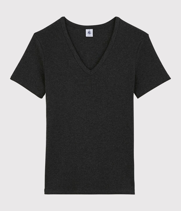 Iconisch katoenen Dames T-shirt met V-hals grijs