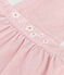 Robe bébé en velours côtelé brodé de fleurs à la ceinture rose JOLI