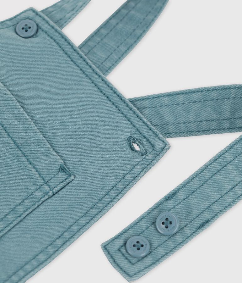Salopette courte en denim color&eacute; b&eacute;b&eacute; vert