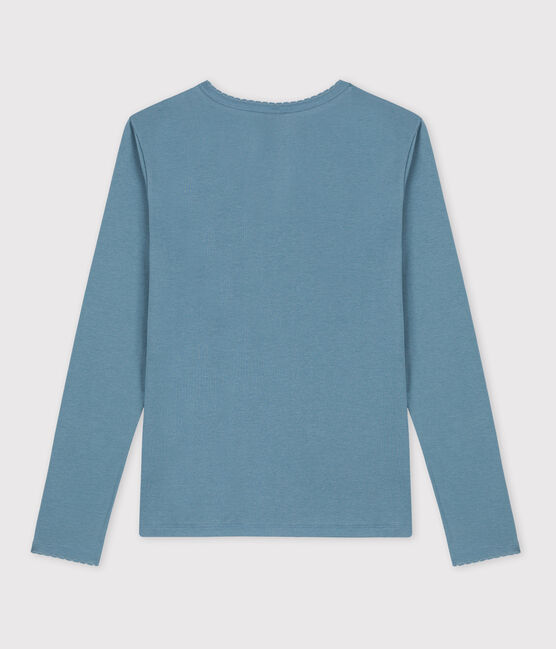L'ICONIQUE, T-shirt voor dames met cocottesteek in katoen blauw ROVER