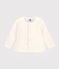 Vest in doorgestikte tubic voor baby's. wit MARSHMALLOW