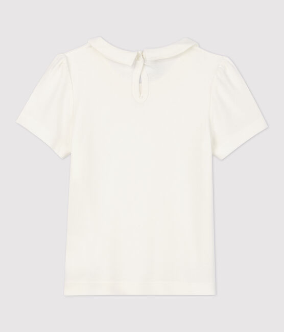 Katoenen meisjes t-shirt met korte mouwen wit MARSHMALLOW