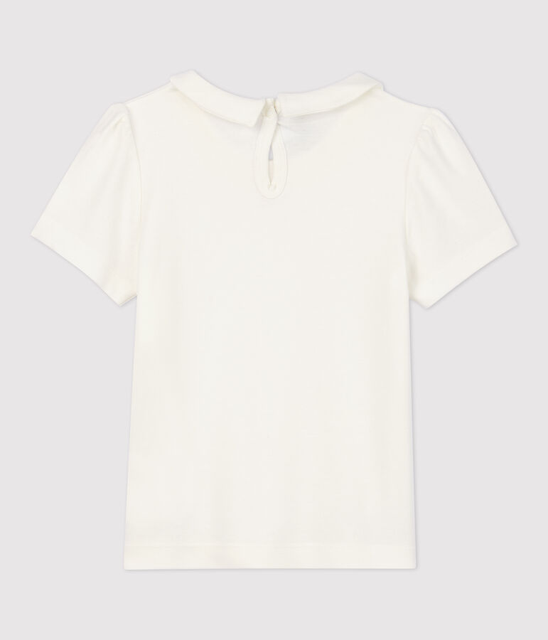 Tee-shirt manches courtes en coton enfant fille blanc