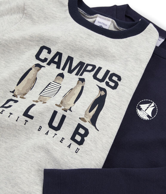 Lot de 2 tee-shirts garçon : sérigraphié + uni variante 1