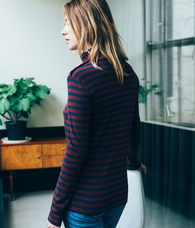 effen coltrui voor dames blauw/rood