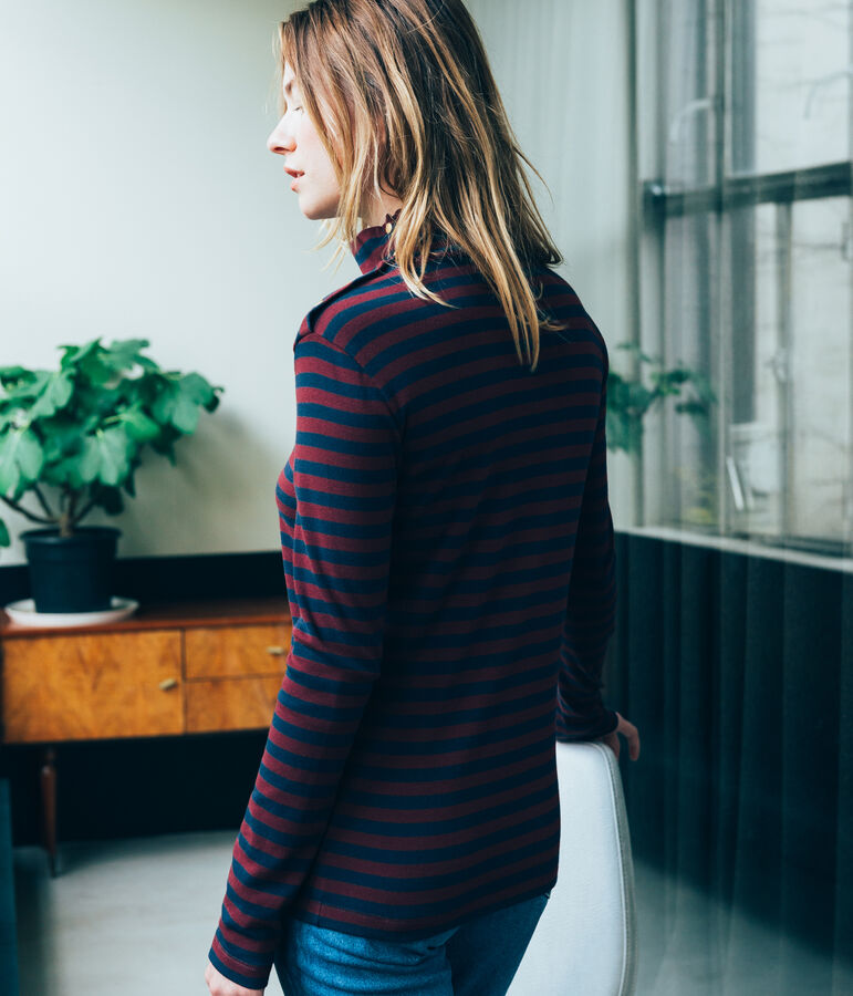 effen coltrui voor dames blauw/rood