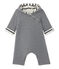 Combinaison bébé à capuche rayée milleraies bleu SMOKING/blanc LAIT