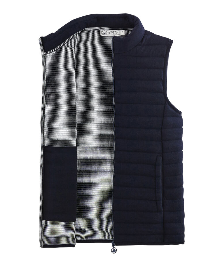 Doudoune sans manche tubique femme bleu