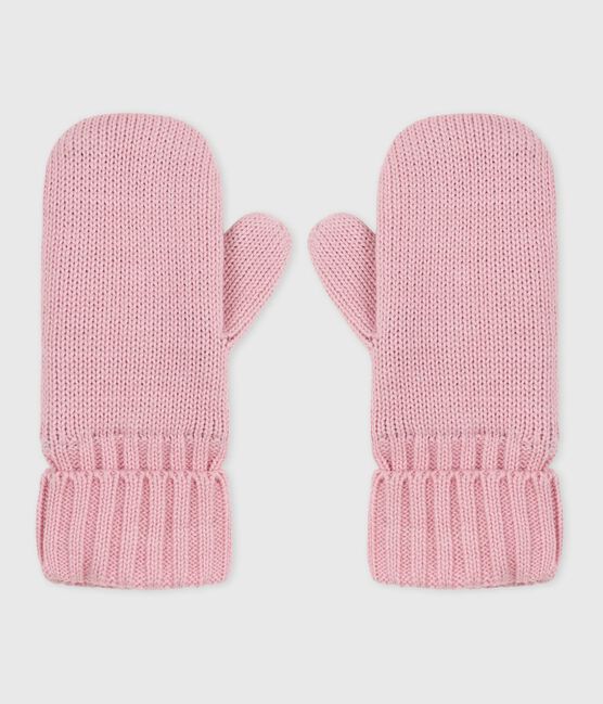 Gebreide wanten met fleecevoering voor kinderen roze CHARME