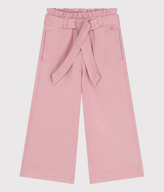 Kinderbroek van katoen en lyocell. roze CHARME