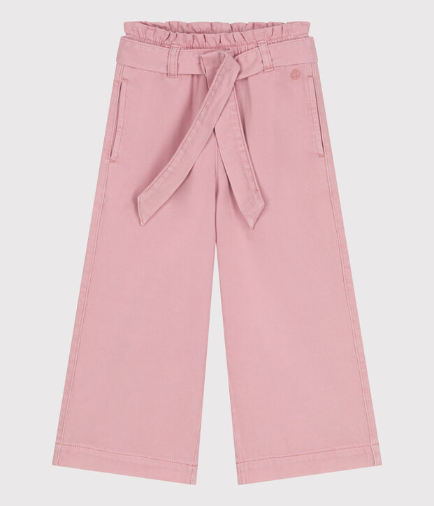 Pantalon enfant en m&eacute;lange coton et lyocell. rose
