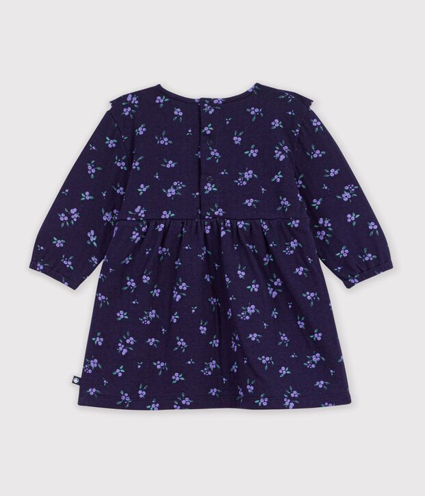 Katoenen babyjurkje met lange mouw en bloemenprint blauw/multicouleur