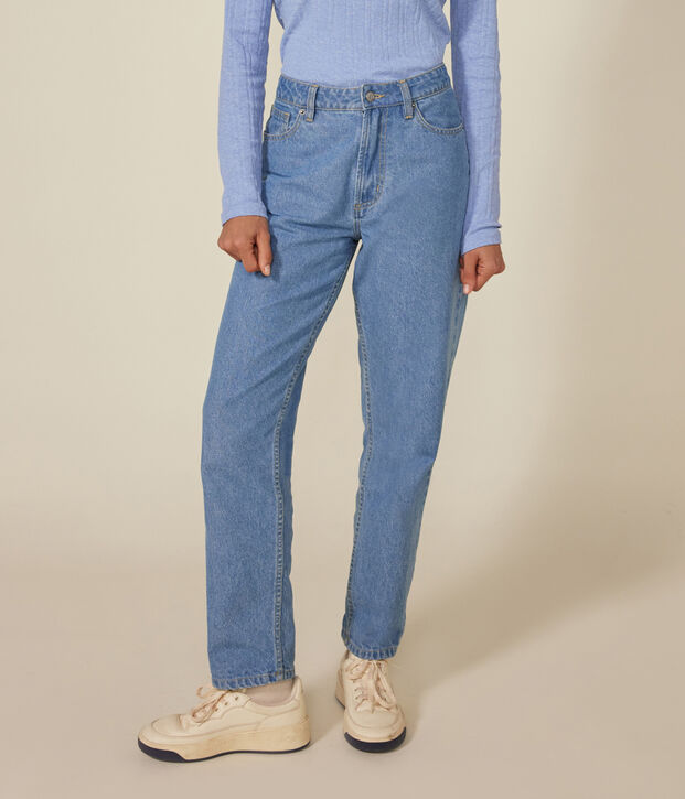 Rechte spijkerbroek voor dames blauw
