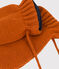 Moufles bébé en tricot doublées en polaire recyclée marron RUSTY