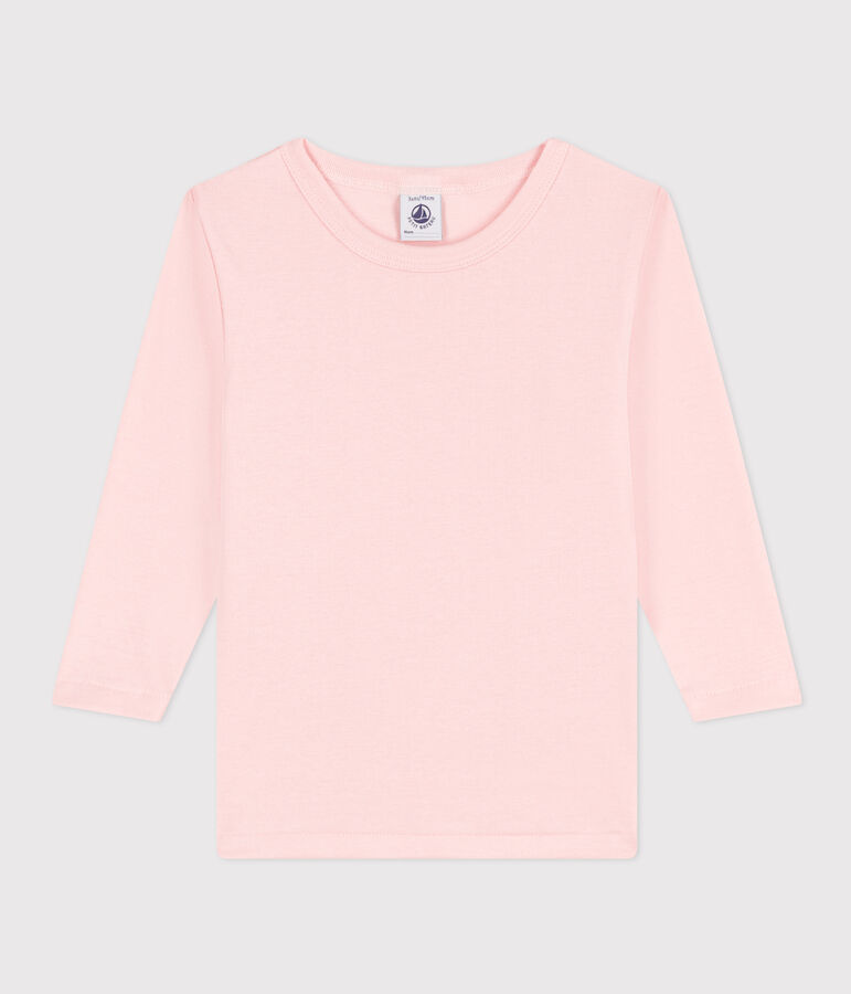 Katoenen T-shirt met lange mouw voor meisjes roze