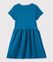 Robe manches courtes en coton enfant fille bleu MYKONOS