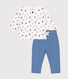 Setje met salopette van fleece en katoenen T-shirt voor baby's