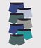 Lot de boxers enfant en coton uni multicouleur