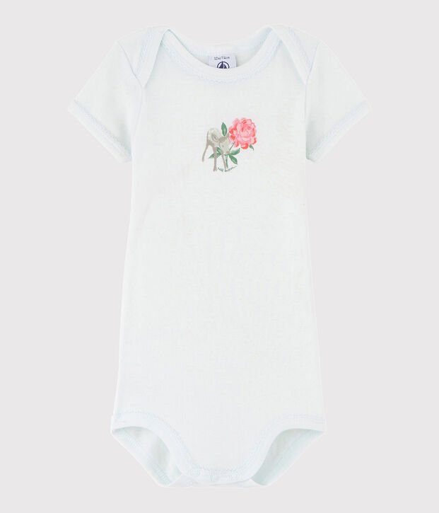 Rompertje met korte mouwen babymeisje blauw Bocal