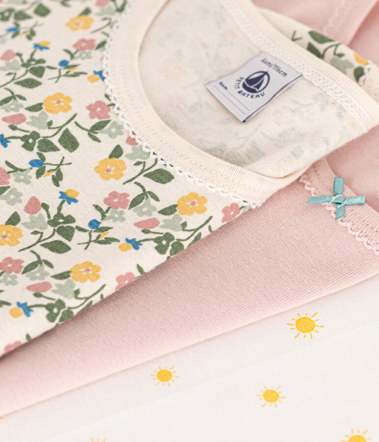 Lot de 3 tee-shirts &agrave; manches courtes en coton enfant multicouleur