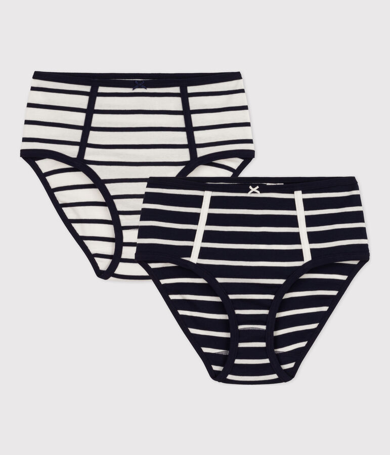 Set van 2 damesslipjes met hoge taille in biokatoen Variante 1 PACK