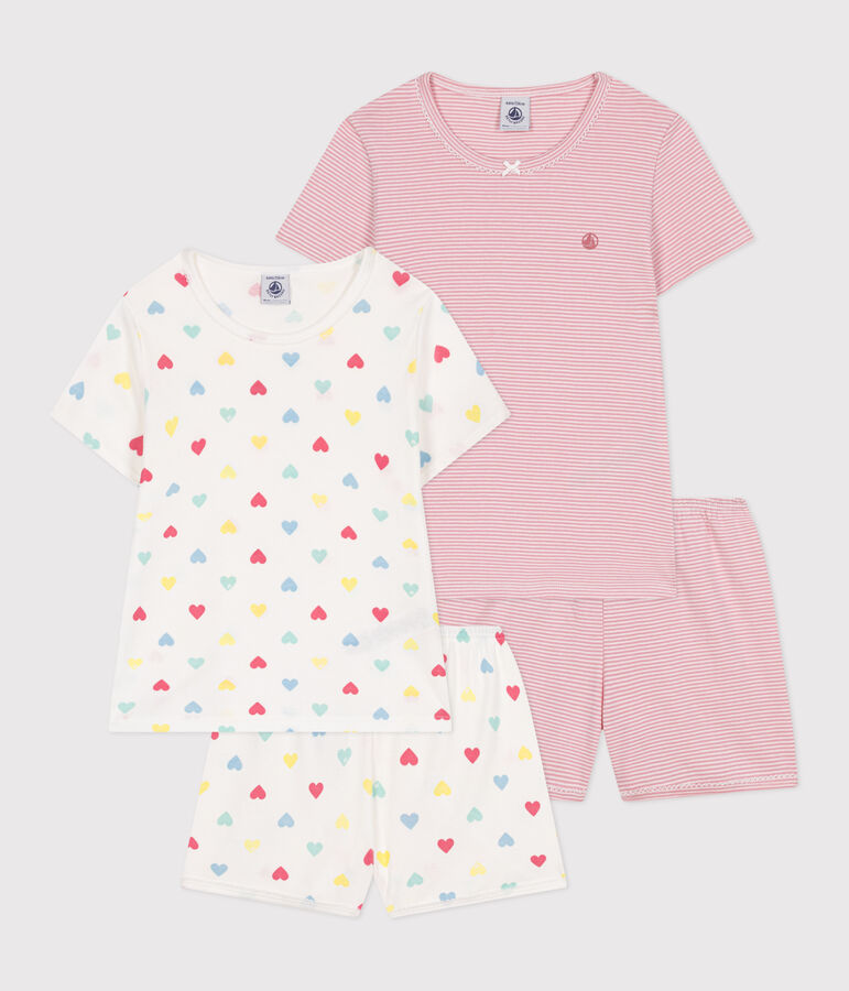 Lot de 2 pyjamas shorts enfant en coton multicouleur