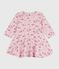 Robe bébé en coton manches longues imprimée fleurs rose JOLI/blanc MULTICO