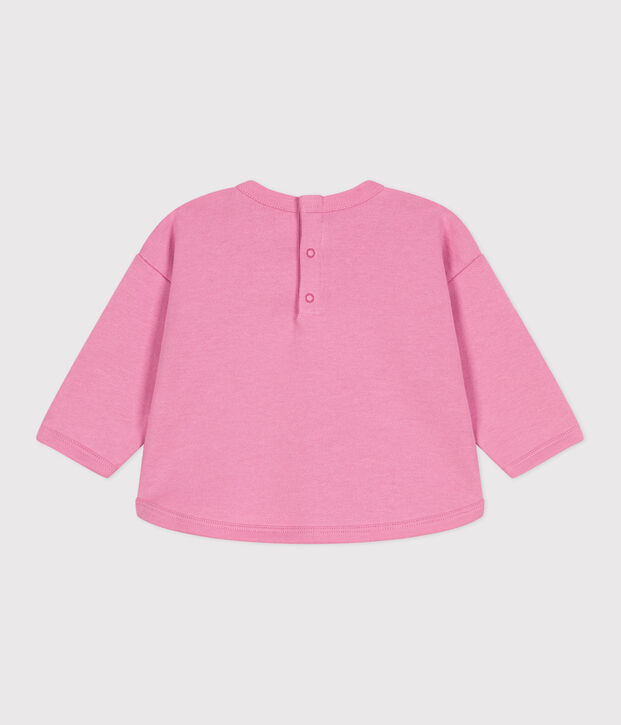 Sweatshirt b&eacute;b&eacute; en coton motif Petit Bateau vintage rose