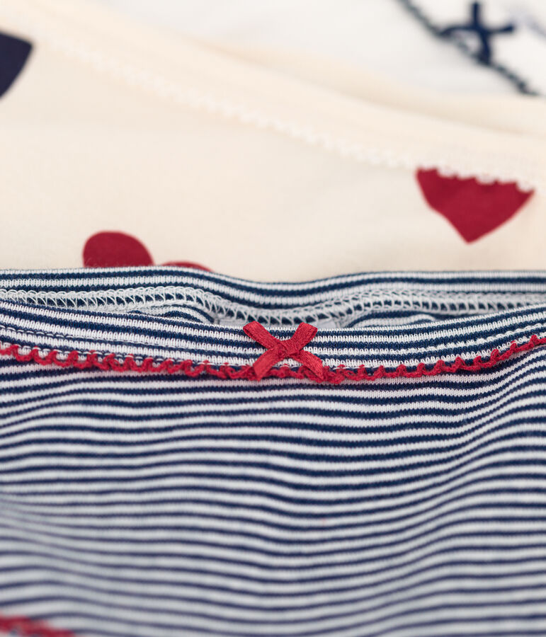 Lot de 3 culottes c&oelig;ur petite fille en coton variante 1