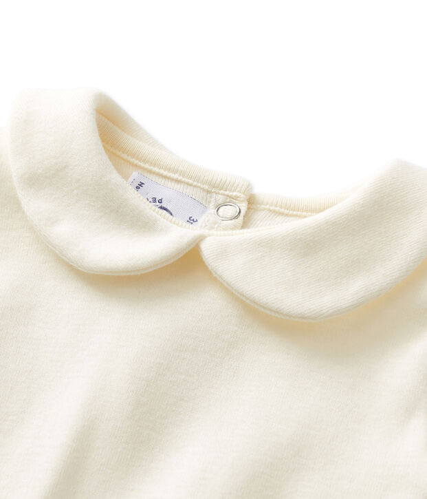 Babybody met claudinekraag voor meisjes wit